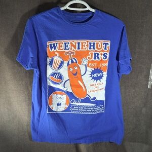 SpongeBob SquarePants Weenie Hut Jr's Blue Red White Graphic Tee G M